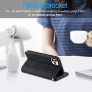 iPhone 13 Case, TECHCIRCLE Zipper 9 Card Slots Wallet Cover Flip Kickstand Magnetic PU Leather Shockproof Case with Pocket/Strap for Apple iPhone 13 6.1 2021, Black