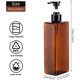 thumbnail image 4 of Botellas de champú marrones, paquete de 3 botellas vacías de 500 ml, dispensador de jabón de plástico recargable a prueba de fugas para cocina y baño, 4 of 5