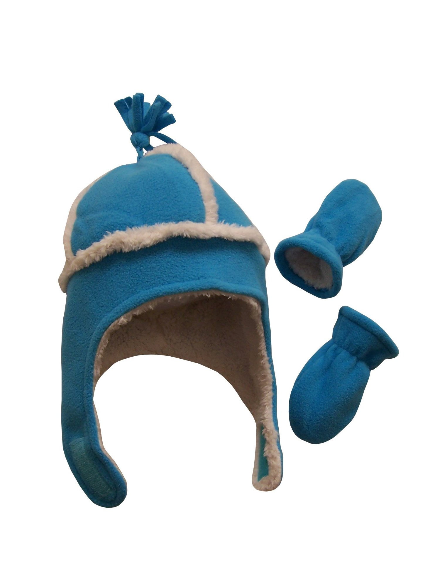 NIce Caps Toddler Girls and Baby Sherpa Lined Micro Fleece Winter Hats 2 Pack