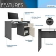 thumbnail image 3 of Techni Mobili Home Office Computer Workstation Desk with Storage, Gray RTA-957D-GRY, 3 of 10