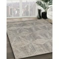 thumbnail image 3 of Ahgly Company Machine Washable Indoor Square Industrial Modern Ash White Beige Area Rugs, 3' Square, 3 of 7