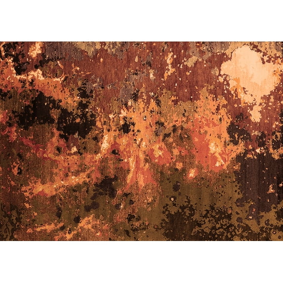 Ahgly Company Indoor Rectangle Oriental Orange Industrial Area Rugs, 5' x 8'