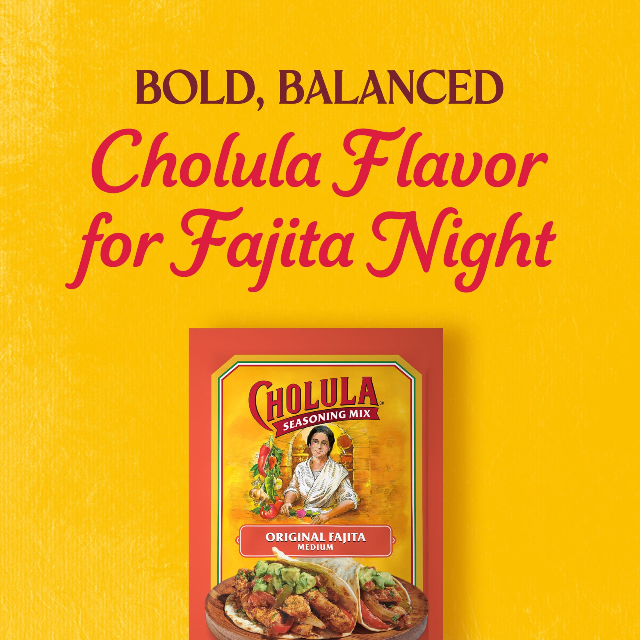 Cholula Original Fajita - Medium Seasoning Mix, 0.87 oz Bag