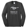 thumbnail image 2 of Wild Bobby, Ford Mustang Logo 50 Years Vintage Emblem, Cars and Trucks, Men Long Sleeve Shirt, Charcoal, X-Large, 2 of 4