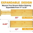 thumbnail image 3 of SpaceAid Bamboo Dresser Drawer Dividers 6 Pack, 4.65“ High Adjustable 17“-22” Drawer Organizers for Clothing, 3 of 7