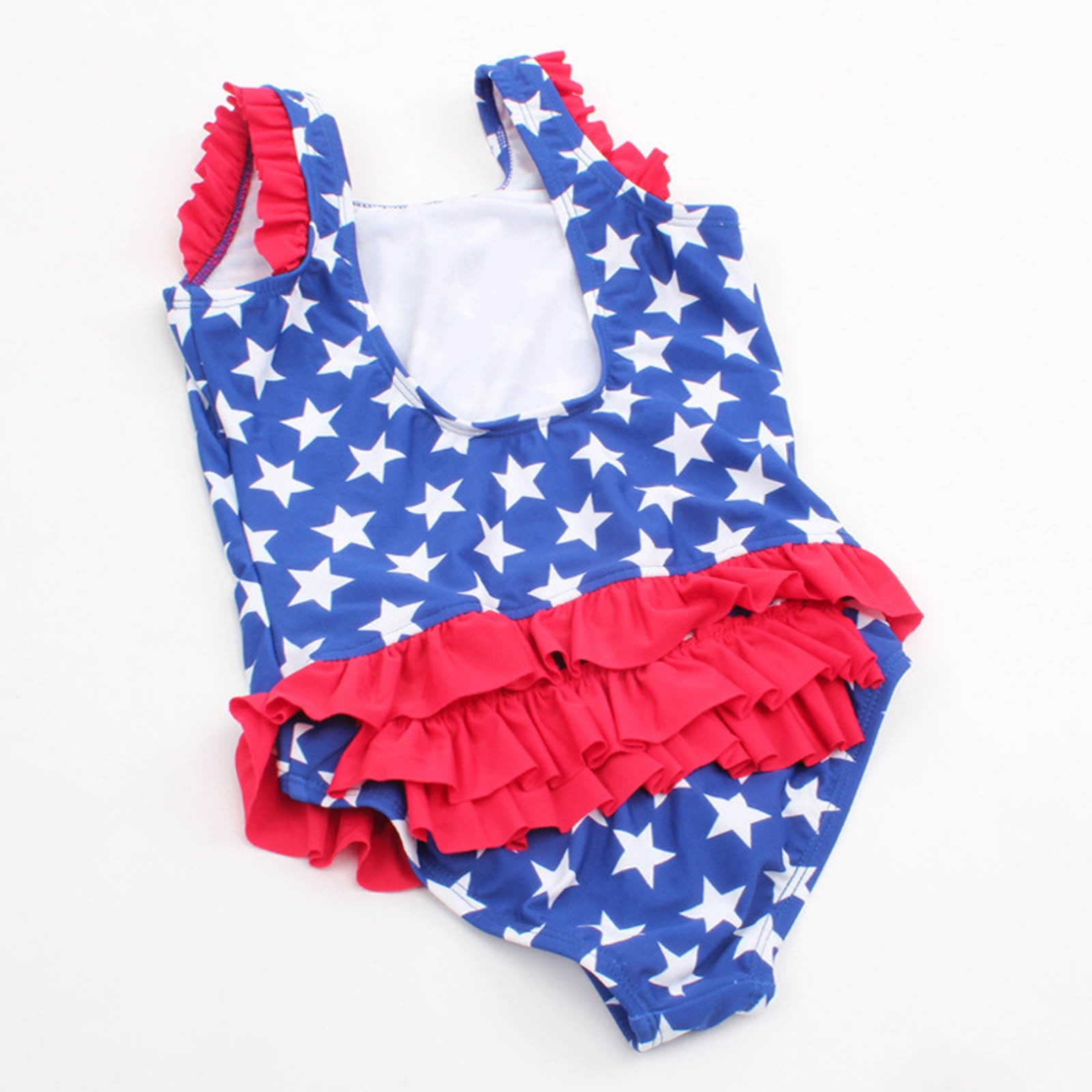 lnmuld Girls Swimsuit Patriotic Swimsuit Summer Beach Bikini with USA Independence Day Print Size:3-4 Years