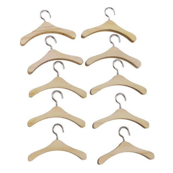 2-3 del paquete 10 piezas Percha de madera para muñecas de 18 " cm 2 piezas CUTICAT Percha de ropa de madera para muñecas