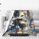 thumbnail image 1 of Fotbe Exotic Blue Cat Manta de Franela Acolchonada con Estampado, Súper Suave y Esponjosa, Extra Grande para Sofá, Cama, Uso Todo el Año-40"x30", 1 of 7