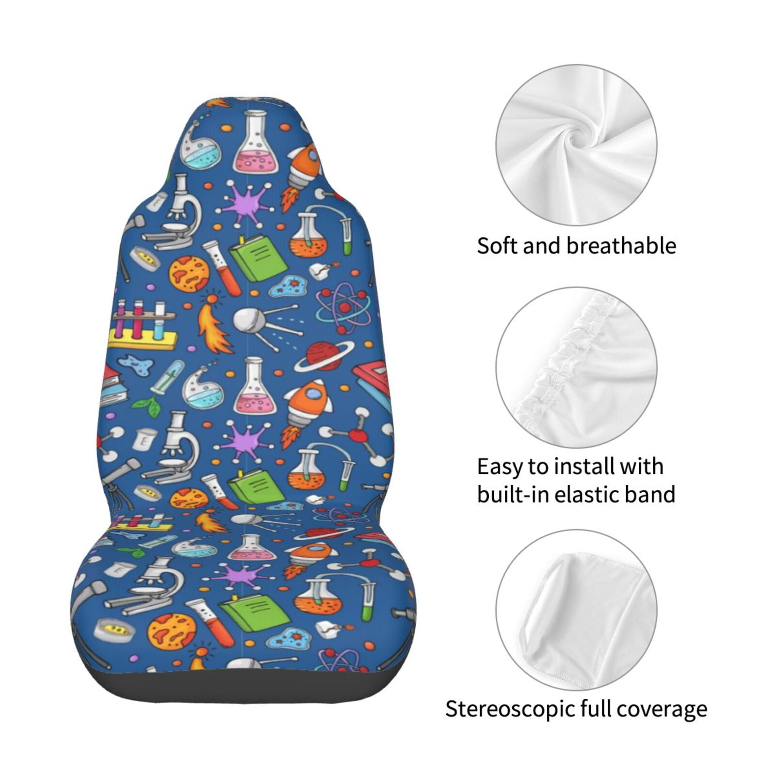 Naloa Different Chemical Things Car Seat Covers Universal Front Seat Coves for Car Accessories ,Padded Car Covers for Automotive, SUV, Truck, and Van