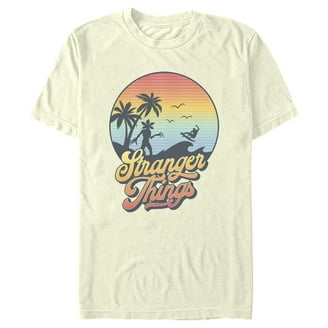 Stranger Things Maglietta Unisex Surfer Boy Pizza - Gialla, Taglia Media, Ufficiale, Cotone Di Qualità - 3