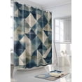 thumbnail image 3 of Minimalist Art Shower Curtain Set ，Waterproof Fabric Shower Curtains Blue Gray Geometric Abstract Shower Curtains for Bathroom,Bathroom Decor 60"x72", 3 of 6