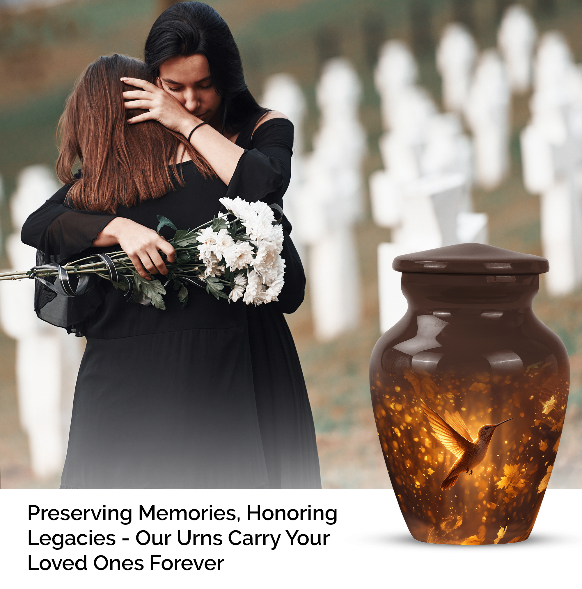 Humming Bird Small Urns For Ashes Adult Man - Burial Urns For Human Ashes Adult Female - Brown Keepsake Funeral Urn For Mom - Little Urn For Mother 3 Inch