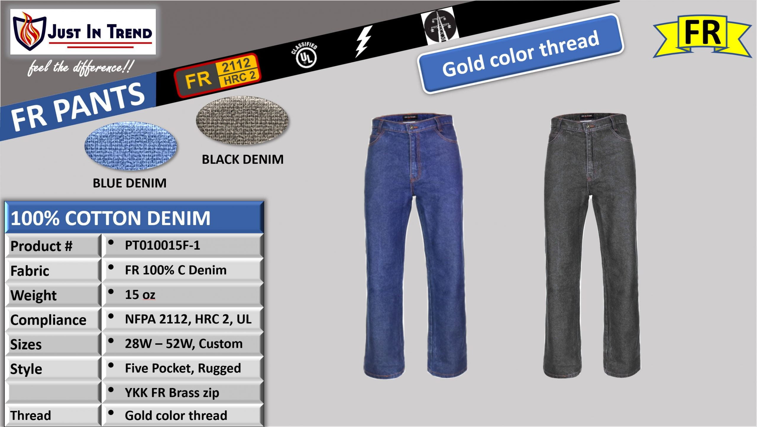 Flame Resistant FR Denim Jeans - 100% C (W30 x L30, Medium Flame Resistant FR Denim Jeans - 100% C (W30 x L30, Medium