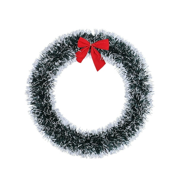 Xihbxyly Guirnalda Navideña con Lazo, Decoración Navideña Blanca y Verde, Adorno Festivo para Ventanas y Escaleras, Ideal para Fiestas Navideñas, Decoración Del Hogar Familiar, Tamaño de 25-30 Cm, Us