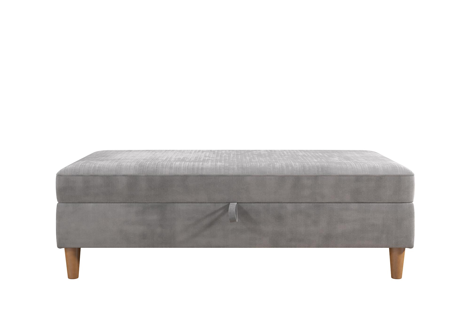 DHP Hartford Storage Ottoman, Light Gray Chenille
