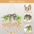 thumbnail image 4 of Welcome Sign Wooden Hanging Sign with Led Light String Welcome Sign for Front Door Round Wood Front Door Decoration Suitable for Night Hanging Sign Hollow Carved Front Porch Sign, 4 of 7