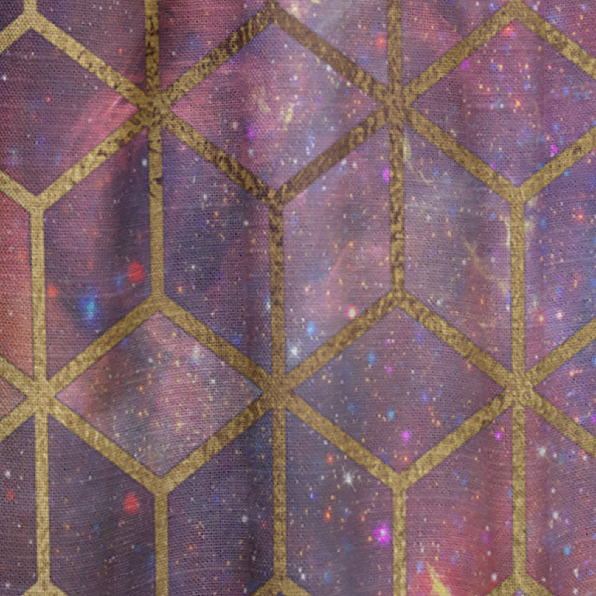 Designart 'Honeycomb Capital Gold VIII' Modern & Contemporary Curtain Panel