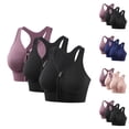 thumbnail image 2 of Bosfbaoi Sports Bras for Women 3PC Plus Size Sports Underwear Zip-Front High Impact Support Sports Bras Racerback Breathable Wirefree Bra, 2 of 4