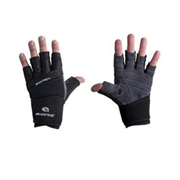 Bionic Mens Wrist Wrap Fitness Gloves, 100 Leather By Bionic Gloves