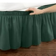 thumbnail image 2 of Collections Etc Wrap Around Bed Skirt, Easy Fit Elastic Dust Ruffle, Hunter Green, Queen/King, 2 of 4