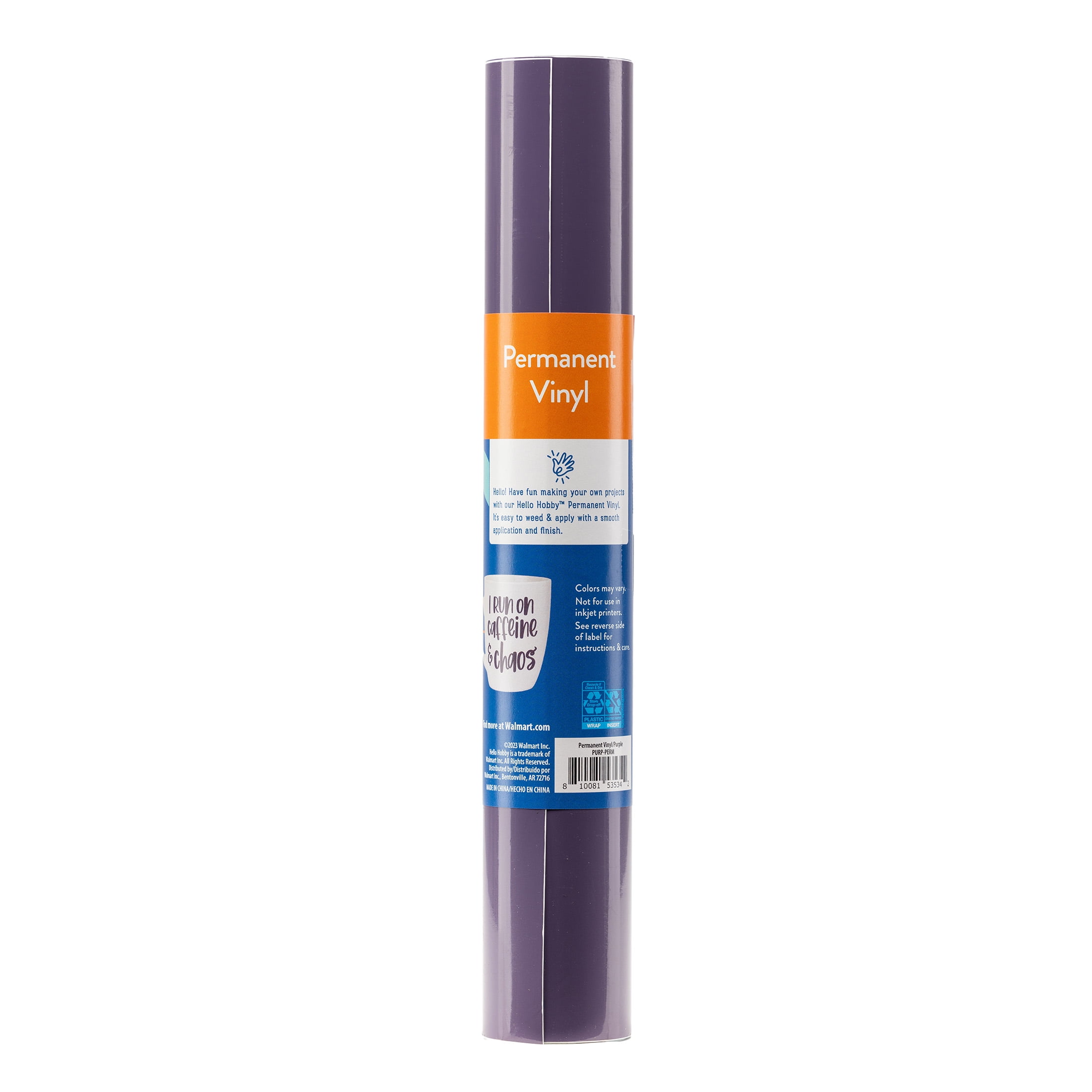 Hello Hobby 12" x 4' Purple Permanent Craft Vinyl Roll