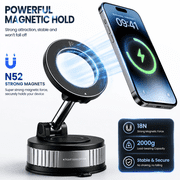 Universal Phone Vacuum Magnetic Holder, 360° Rotation Strong Suction for Car & Mirror