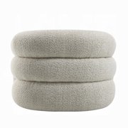 Swivel Accent Chair, Cloudlike Curved Design, Metal Base, Gray Boucle