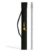 AdirPro 14-Foot Aluminum Grade Rod – 8ths, Dual Sided 5-Section Telescopic Leveling Rod – Bubble Level and Soft Carrying Case Included