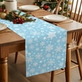 thumbnail image 3 of Christmas Winter Snowflakes Table Runner 13x70in Non-Slip Cotton Linen Table Runners, Blue and White Dresser Scarves TableRunner for Dinner Kitchen Dining Wedding Party, 3 of 9