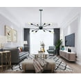 thumbnail image 4 of Industrial Sputnik Chandeliers, 8 Lights Pendant Lighting Fixture, Black, Vintage Ceiling Light for Kitchen Dining Living Room Bedroom Lighting, 4 of 9
