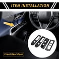 thumbnail image 2 of Unique Bargains 1 Set Front Rear Door Window Switch Panel Cover Trim for Toyota Tacoma 2024 Master Power Window Switch Cover Trim Carbon Fiber Pattern ABS Black, 2 of 6