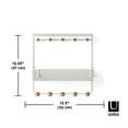 thumbnail image 3 of Umbra Estique Entryway Shelf with 10 Hooks White/Natural, 3 of 14