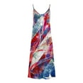 thumbnail image 5 of Cmfcve 4th of July Patriotic Dresses Sleeveless Deep-V Neck Summer Maxi Dress Lightweight Printed Beach Vacation Sundress, 5 of 5