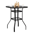 thumbnail image 2 of Hassch Outdoor Bar Table, Patio Dining Bistro Table with Tempered Glass Top and Metal Frame, Outside Banquet Furniture for Garden, Pool, Deck, Lawn, Matte Black, 2 of 7