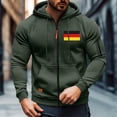 thumbnail image 3 of Stamzod Fall Jackets for Men Casual Long Sleeve Zip Up Hoodie Plus Size Hooded Sweatshirt for Men with Pocket Army Green C S, 3 of 6