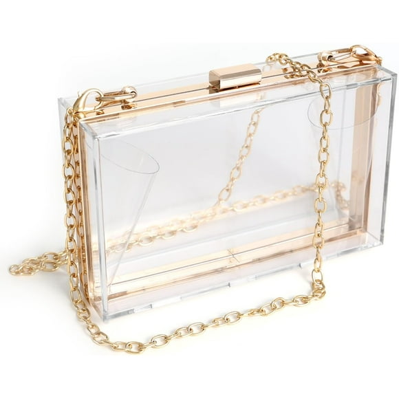Equipped with a detachable gold chain shoulder strap, it is practical, light and easy to carry