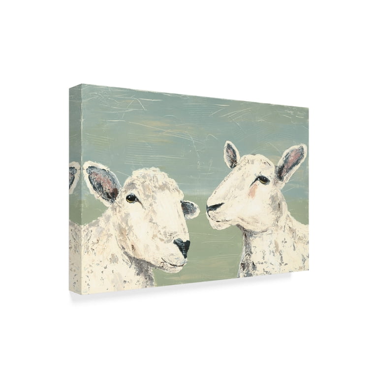 Trademark Fine Art Bashful Sheep I Gallery-Wrapped 24x32 Canvas