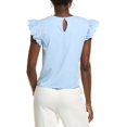 thumbnail image 2 of Nanette Nanette Lepore womens  Tiered Scallop Sleeve Top, m, Blue, 2 of 3