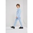 thumbnail image 4 of LOLANTA Boys Suit Wedding Ring Bearer Outfit Kids Suit Set, Plaid, Striped Blazer Suit Pants Bow Tie, 4 of 6