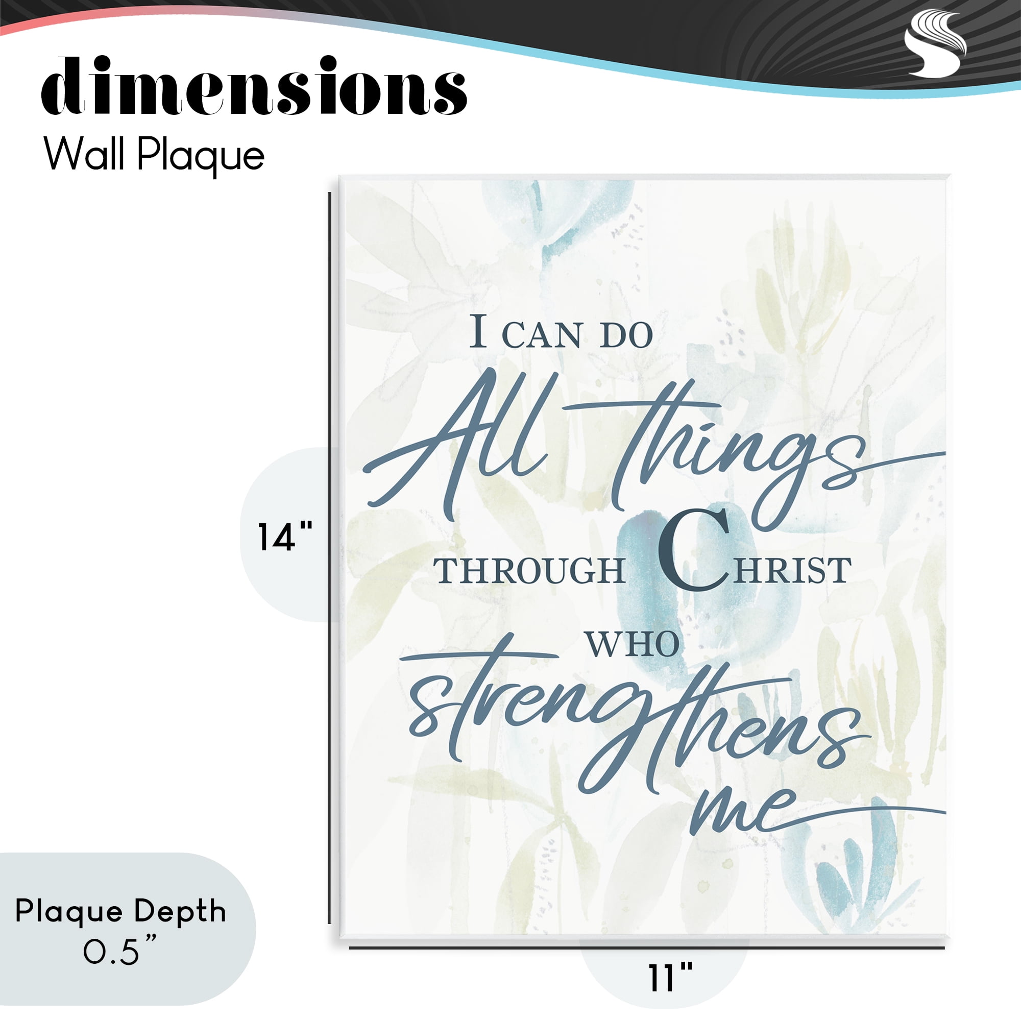 Stupell Industries All Things Through Christ Wall Plaque Art, design by Krinlox