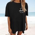thumbnail image 2 of RMGVDSD Womens T Shirts Women's Oversized Tops Letter Print Vintage Loose Fit Short Sleeve T Shirt Fashion Loose Blouse, 2 of 4