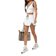 thumbnail image 3 of Top Deportivo Corto para Mujer, Cuello en V, Sin Mangas, con Relleno, para Entrenamiento, Yoga, Color Cisne, Talla XL, 3 of 8