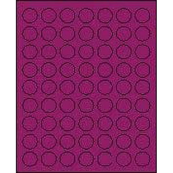 1" Round Brilliant Purple Labels for Laser / Inkjet Printers, 63 Labels Per Sheet (8.5" x 11") - Pack of 100 Sheets (6300 Labels)