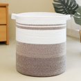 thumbnail image 1 of OIAHOMY 80L Laundry Baskets Hamper with Handles,Decorative Basket for Living room,Woven Storage Basket for Toys Bin,Pillows, Blankets,Clothes-20x18in-Gradient Yellow, 1 of 5