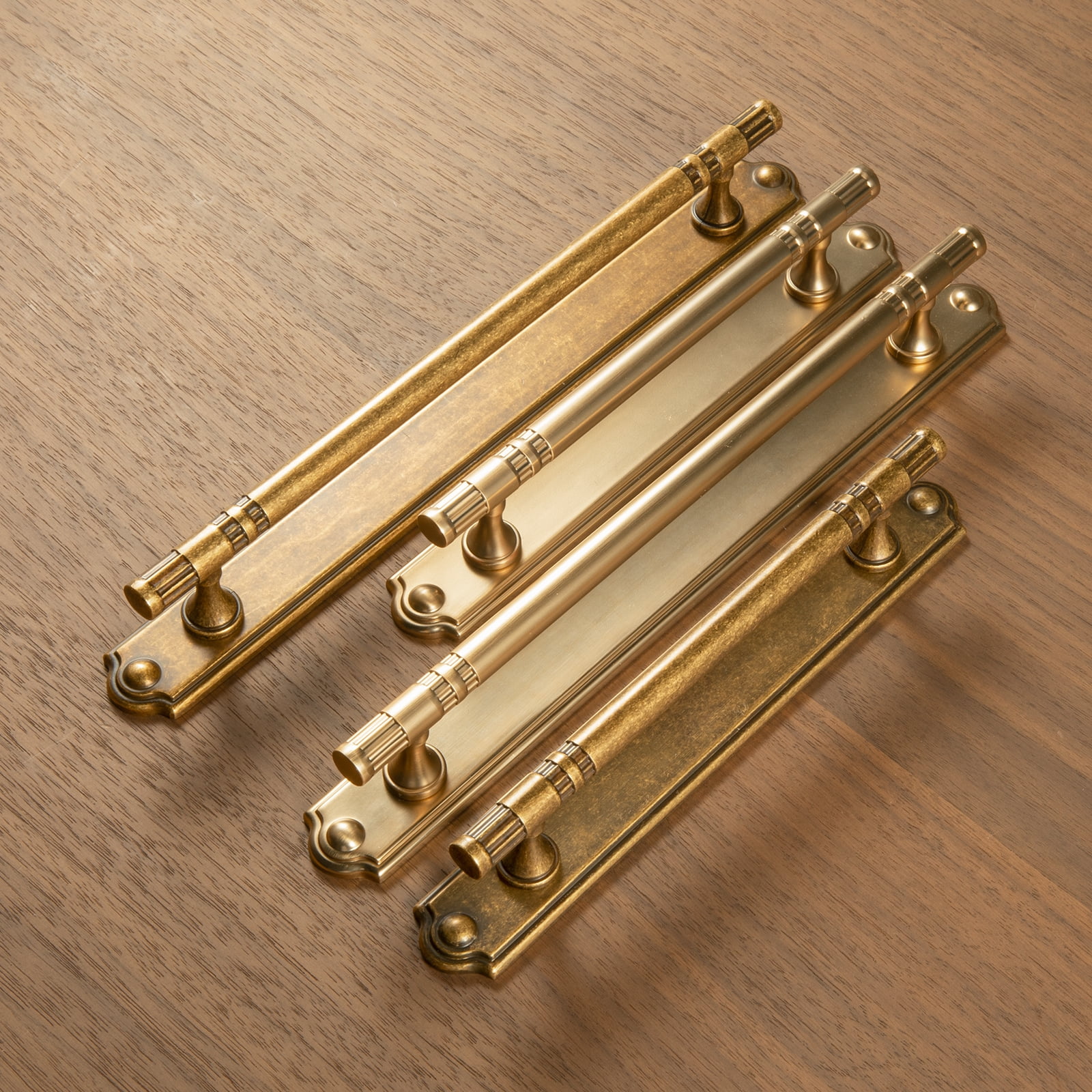 Goo-Ki Antique Brass Cabinet Handles with Backplate, Zinc Alloy 7.6''(192mm) Hole Centers Cabinet Drawer Pulls for Dresser,Wardrobe,Cupboard,Cabinet Hardware, 2 Pack