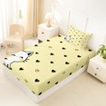 thumbnail image 5 of Manfei Cartoon Kitten Twin Sheets, Love Heart Doodle Bedding, Cream, 3 Pieces, 1 Flat Sheet, 1 Fitted Sheet and 1 Pillowcase, 5 of 6
