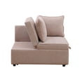 thumbnail image 6 of Aukfa 71" Convertible Chaise Futon Pull Out Sofa Chair Bed, Adjustable Backrest, 2 Pillows, Linen, Pink, 6 of 11