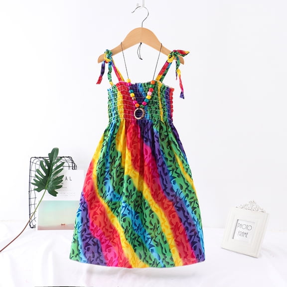 Yuhangmm Girls Summer Dress, Toddler Kids Girls Floral Bohemian Flowers Sleeveless Beach Straps Dress Clothes Two Piece Girl Dresses Green 2 Years