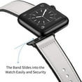 thumbnail image 5 of Compatible with Apple Watch Band 45mm 44mm 42mm, Sweatproof Leather and Rubber Hybrid Band Strap Compatible with Series 7 6 5 4 3 2 1 SE, 5 of 7