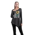 thumbnail image 4 of EFINNY Women's Long Sleeve Tunic Tops Casual O-Neck Irregular Hem Pullover Top American Flag Sunflower Blouse T-Shirts, 4 of 6